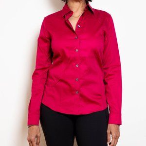 Banana Republic Non-Iron Fitted Cranberry Red Blouse, size 6